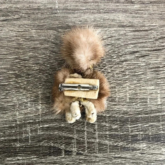 Vtg Handcrafted Fur Poodle Brooch - Picture 4 of 8